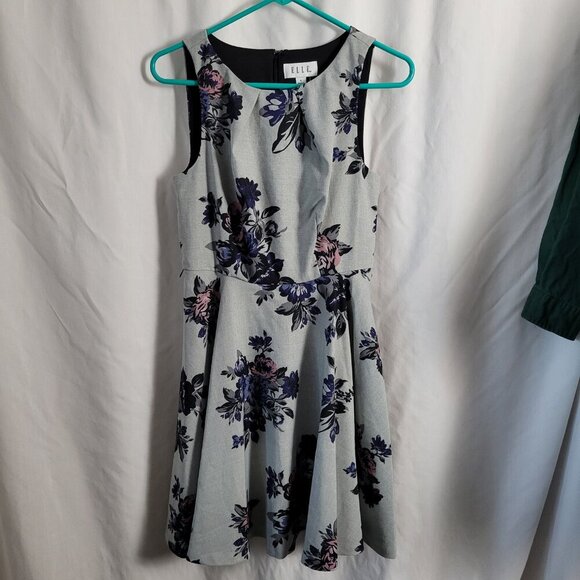 Elle Floral Sleeveless Dress Size 6 Fit Flare Dressy Office Lined Stretchy EUC - Picture 13 of 13